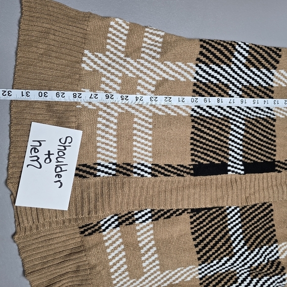 3/$15 Caren sport dark tan cardigan with black and white women's plus size 2X - Picture 7 of 10